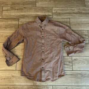 Filson Button Up Long Sleeve Shirt Brown Men Size XS